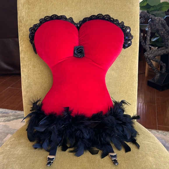 Red & Black Bustier Pillow - Picture 1 of 14